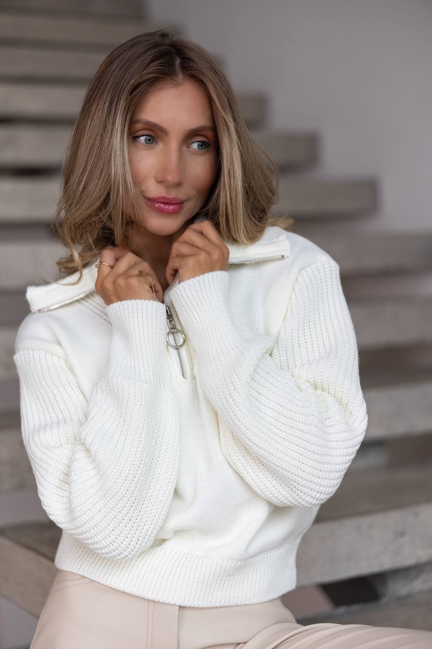 Baltas megztinis Sora - Image 3