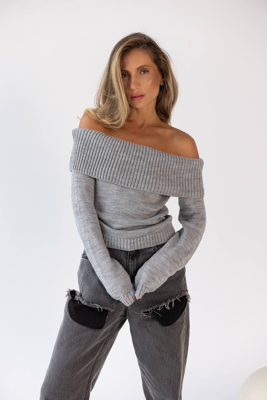 Pilkas megztinis Uno