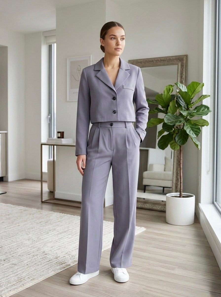 Reo pilkas klasikinis kostiumas