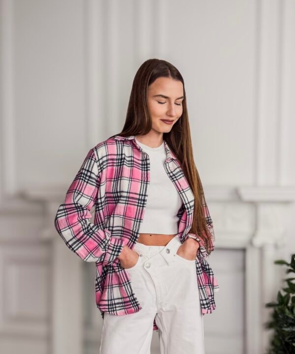 Sela rožiniai languoti marškiniai