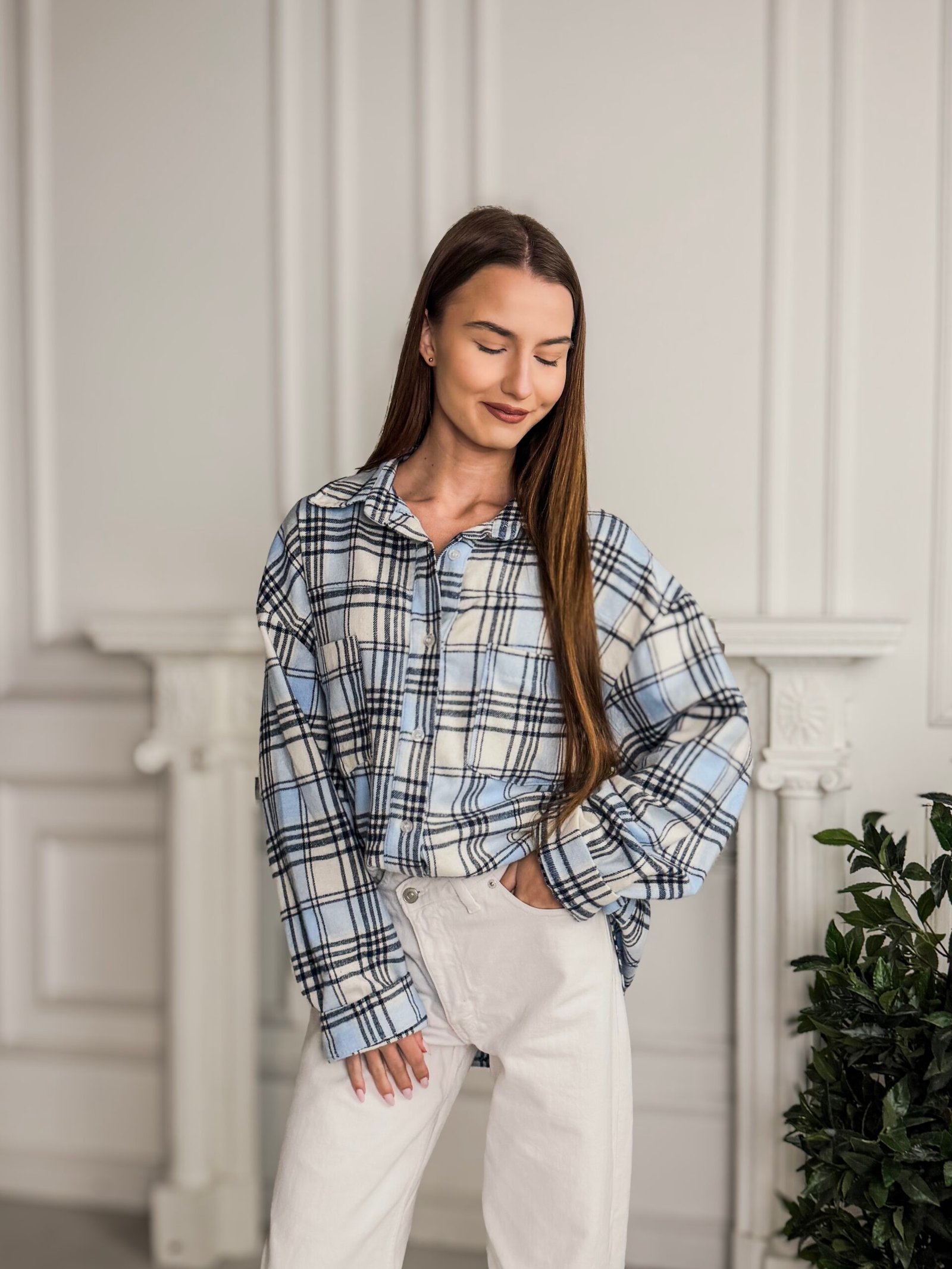 Sela mėlyni languoti marškiniai - Image 2