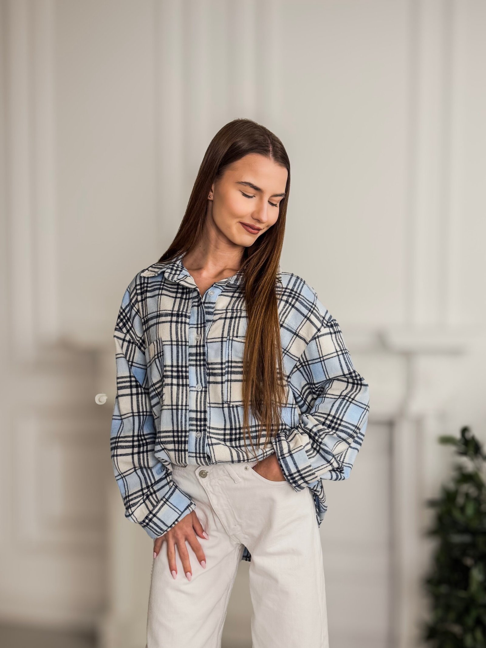 Sela mėlyni languoti marškiniai - Image 4