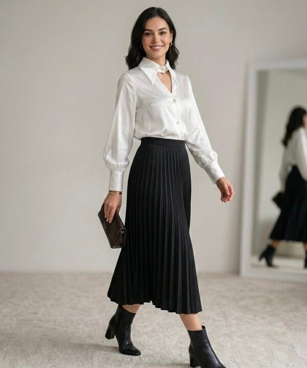 Nila balti blizgūs marškiniai