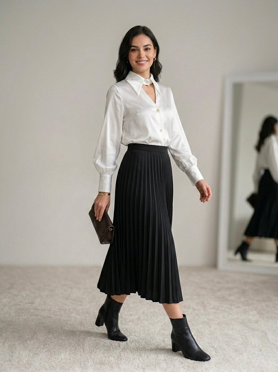 Nila balti blizgūs marškiniai