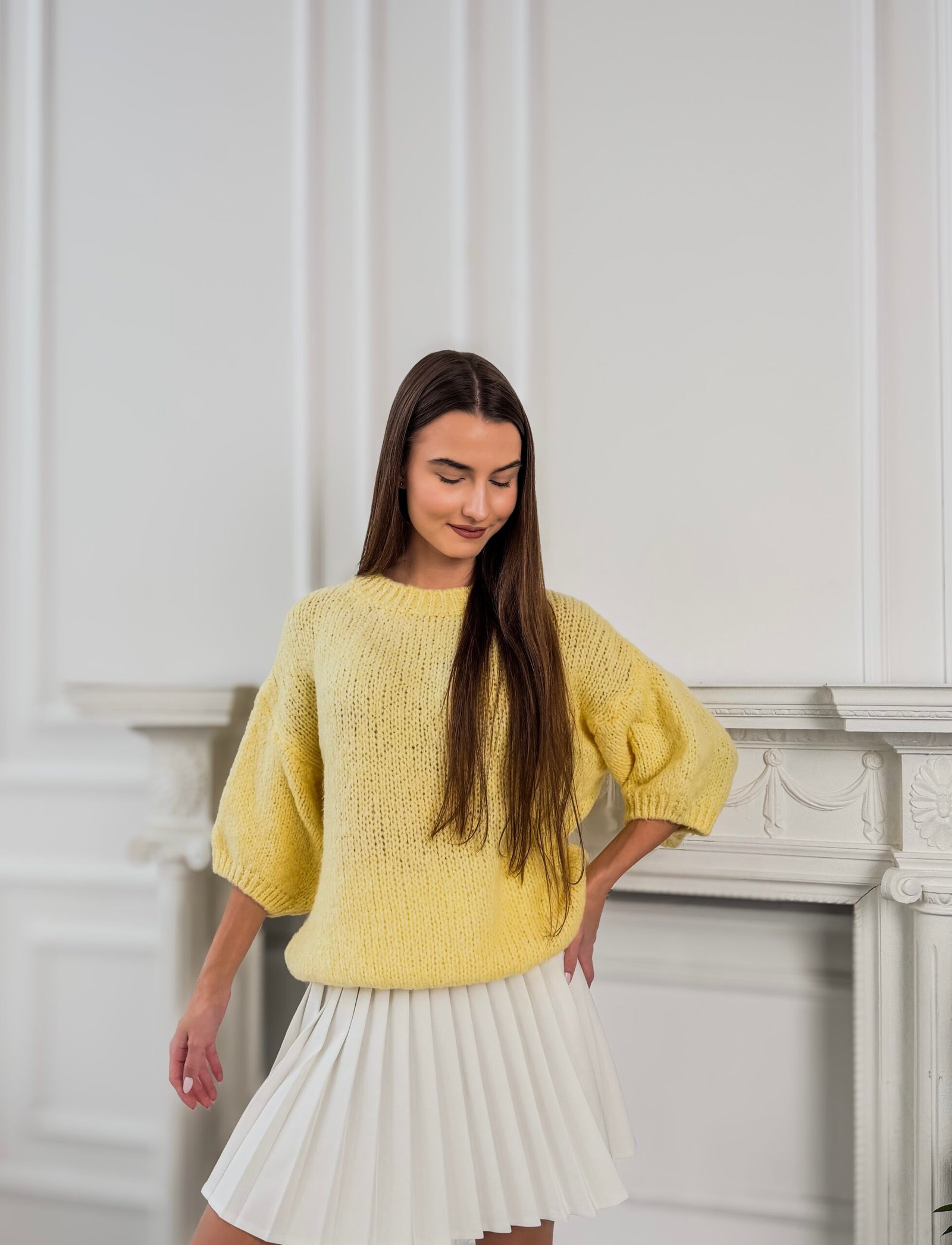 Lana geltonas megztinis